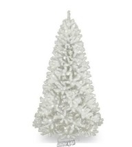7ft North Valley White Tree with Pre-Strung Lights Wintry Realism 3-Sect... - £298.91 GBP