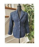 Vintage Austin Reed Women&#39;s Blue Cotton Collared Long Sleeve Blazer Coat M - $56.86 CAD