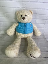 Hershey&#39;s Chocolate Plush Stuffed Animal Teddy Bear with Blue Puffer Vest 2019 - £9.77 GBP