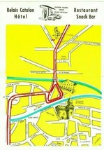 Vintage Advertising Map &amp; Brochure 1960s Route de Narbonne Relais Catala... - $16.00
