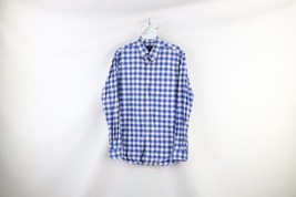 J Crew Mens Small Oxford Collared Long Sleeve Button Shirt Blue Plaid Cotton - £19.51 GBP