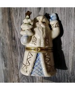 Ceramic Santa Claus Porcelain Trinket Hinged Lid Ornament Stash Box - $22.83