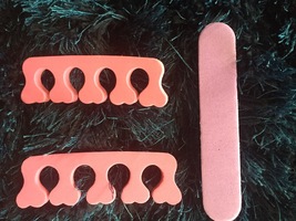 Foam Toe Separators Pink  (2) and File (Lavender and White)  New - £7.07 GBP