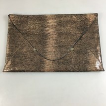 BCBGMaxAzria Rose Gold Metallic Clutch Envelope Handbag - £30.09 GBP