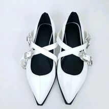 ASOS DESIGN Size 5/7 US Lexicon Pointed Western Ballet Flats in white Bu... - $9.90