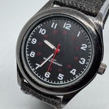 Vintage FMD Quartz Watch Men Black Military Dial Japan Movt Analog New Battery - $18.99