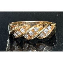 14K MEN&#39;S YELLOW  GOLD AND DIAMOND BAND RING BY STYLECREST SIZE 10.5 SKY - $501.29