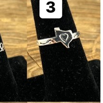 Sterling Silver Artisan Texas State Heart Band Ring Sz 10 - $711.06 MXN