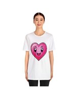 Women Cute Pink Heart Graphic Love Valentines Casual T-Shirt Her Cheerfu... - €31,72 EUR+