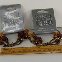 (2)Foster Grant Women&#39;s Eyeglass Eyewear Gold Chain Elegant &amp; Sophistica... - $92.07 MXN