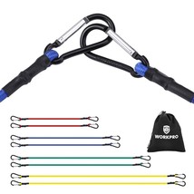 WORKPRO 8PCS Bungee Cords w/Hooks Strap Heavy Duty Bungee Straps 18&quot; 24&quot;... - £32.72 GBP