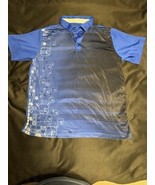 Extra Large Basketball Print AND1 Polo Shirt Size XL Blue Block - $13.37 CAD