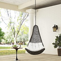 Modway EEI-2657-GRY-WHI-SET Abate Wicker Rattan Outdoor Patio with Hanging Steel - £313.28 GBP