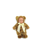 ANNE GEDDES Plush Bear Baby Doll Yellow Bow Removable Brown Bear Suit 15... - $25.51 CAD
