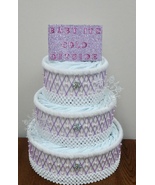 Purple and Pink &quot; Baby Its Cold Outside &quot; Winter Baby Shower 3 Tier Diap... - £63.80 GBP