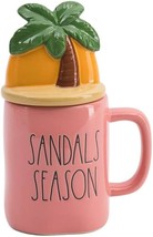 Rae Dunn Coffee Mugs with Decorative ceramic Lids, Sandals Season/Palm Tree/Cora - £18.87 GBP