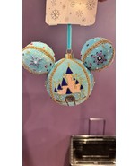 Disney Parks Castle on Mickey Mouse Shape Blue Embellished Ornament NEW - $61.38 CAD