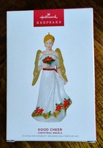 2023 Hallmark Good Cheer Christmas Angel 6th in Series Poinsettia Gold Ornament - £7.10 GBP