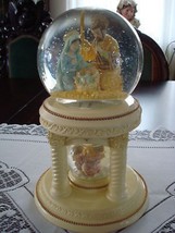 O Holy Night, double Christmas globe in pedestal, Holy Family 1999[*A] - £58.08 GBP