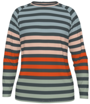 Stylish men&#39;s long sleeve t-shirt featuring neutral multicolored stripes - £31.45 GBP