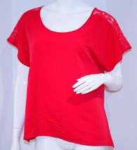 Central Park West Red Shoulder Lace Top Blouse Small $140+ Free Shipping - £70.04 GBP