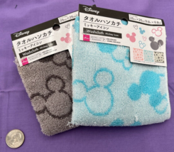 Disney Mickey Mouse Washcloth Bundle - 2 pcs - 9.8&quot; x 9.8&quot; - Classic Blue &amp; Grey - £23.19 GBP