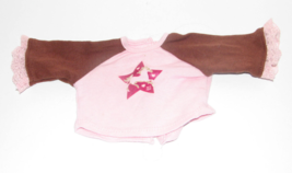 American Girl Doll Shirt Pink &amp; Brown Horse Lover Shirt for 18 Inch Doll - $7.90