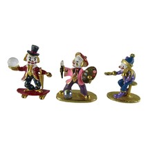Lot of 3 Vintage Spoontiques Pewter Gold Clown Skateboard, Painter Crystal - £42.07 GBP