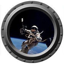 Astronaut Spacewalk Porthole Wall Decal - 24&quot; tall x 24&quot; wide - £20.09 GBP