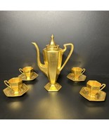 Antique pickard China 9 Piece Hand Painted 24K Gold Encrusted Black Labe... - €169,45 EUR