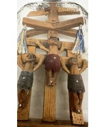 Antique Folk Art Hand Carved Whimsy Bottle With Crucifix - €289,35 EUR