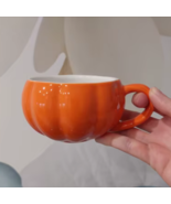 Halloween Pumpkin Ceramic Mug with Spoon, Cute Heat-Resistant Coffee &amp; M... - $34.85