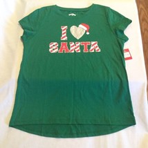 Christmas Size 18 Holiday Time tee shirt top glitter green graphic new  - £10.57 GBP