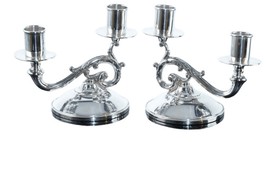 Mid Century Fisher Sterling double candle holders - £124.57 GBP