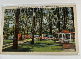 Postcard  Jacksonville FL Oriental Gardens Linen Posted 1942  - £4.67 GBP