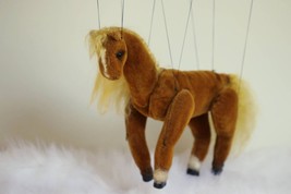 Movable horse/Marionette horse/Golden hair puppet/Artistic marionette/Chestnut h - £209.43 GBP