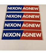 Vintage 4 Re-Election President Richard Nixon VP Spiro Agnew Bumper Stic... - $15.00