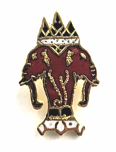 Airavata Erawan Three Headed Elephant Crown Gold Tone Red Enamel Pin Tie... - $14.99