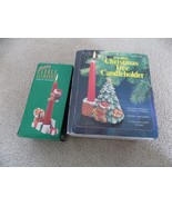 (2) Ceramic Christmas Candle Accessories Candle Climbers &amp; Tree Candleho... - $19.75