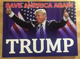 Trump 2024 &quot;SAVE AMERICA AGAIN&quot; Political Yard Sign w/Stake - 24&quot; x 18&quot; - £17.91 GBP
