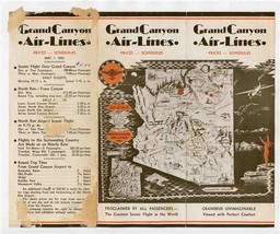 Grand Canyon Air Lines Prices Schedules Brochure 1933 Greatest Scenic Fl... - £65.12 GBP