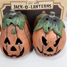Cast Iron Jack O Lanterns Pumpkins In Box Two Sided Faces - £67.25 GBP