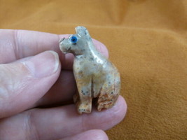 Y-DOG-GE-32) gray German Shepherd DOG small gem stone carving SOAPSTONE ... - £6.84 GBP