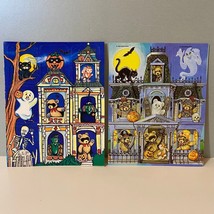 Vintage Gibson Halloween Stickers Bears Ghosts Haunted House - $11.99