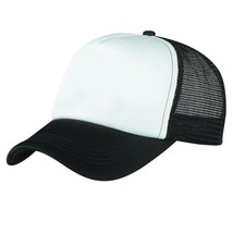 Black Trucker hat Mesh Snapback Cap Mesh Hat New blank white front adjus... - $192.92 MXN