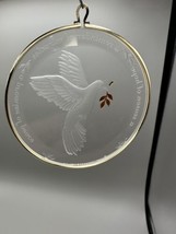 Ornament Hallmark Keepsake Promise of Peace Dove Acrylic Gold Color Ring 1987 - £8.97 GBP