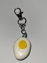 Hard Boiled Egg  Keychain Accessory Food Charm Egg Dairy Half Egg - $8.75