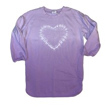 Gap Kids Girls Purple Ombre Long Sleeve Dress White Heart with Pockets, Size Sm - $15.99