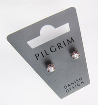 NOS Pilgrim Danish Design 5mm CZ Costume Pierced Stud Earrings - £7.77 GBP