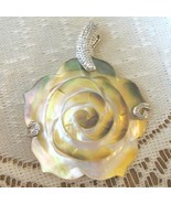Mother of Pearl Shell Carved Flower Pendant, 50mm - £21.14 GBP